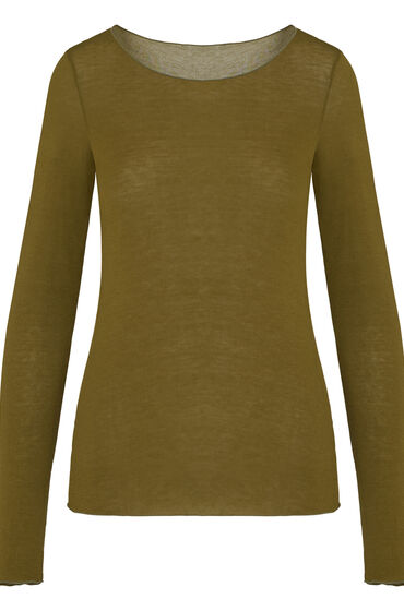 Hunkemöller super soft bådhals bluse med cashmere Grøn