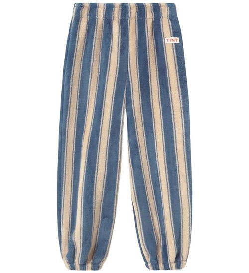 Tiny Cottons Fleecebukser - Blue Petrol Blue Stripes Polar