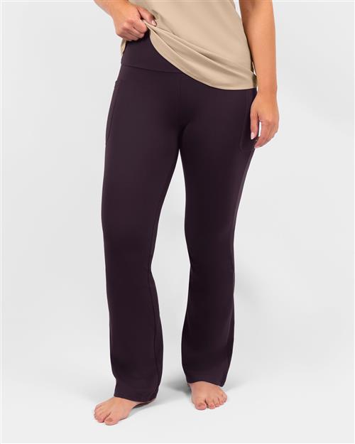 Maya Deep Plum Flared Leggings - Short