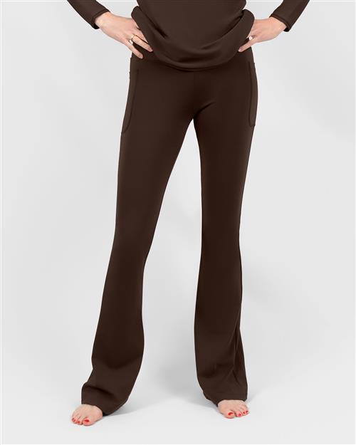 Maya Mocha Brown Flared Leggings - Tall