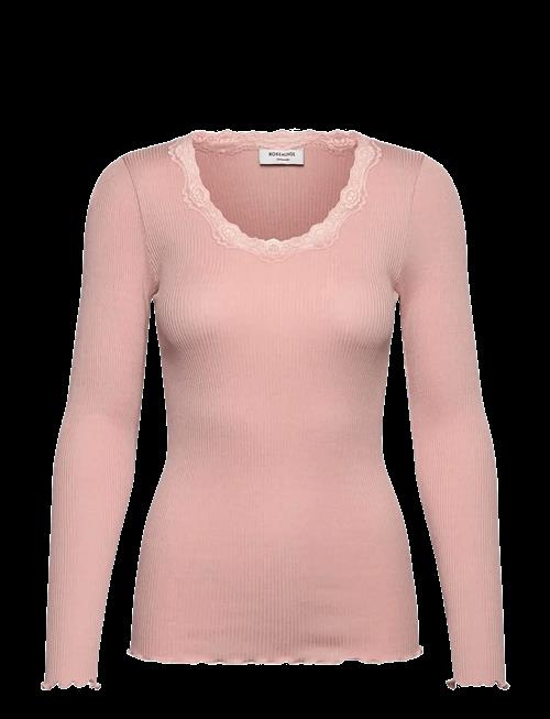 Rosemunde | Rwbabette Silk Ls U-Neck Lace T-Shirt | L
