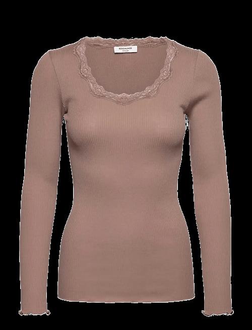 Rosemunde | Rwbabette Silk Ls U-Neck Lace T-Shirt | S