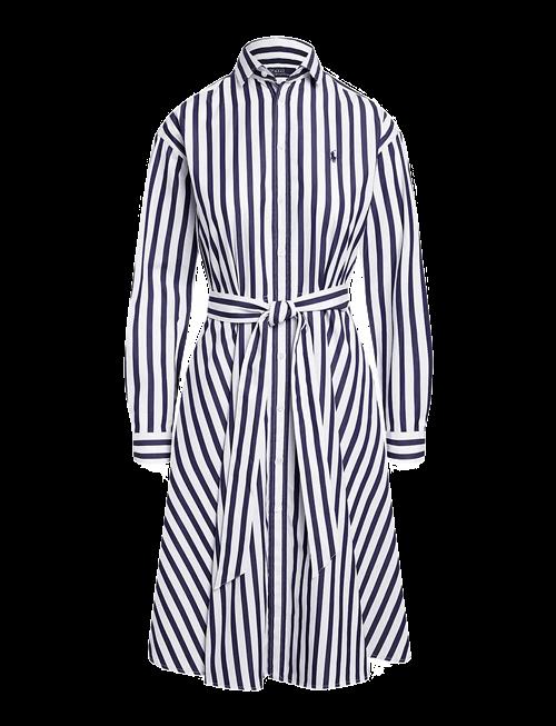 Polo Ralph Lauren | Belted Wide-Stripe Cotton Shirtdress | 36