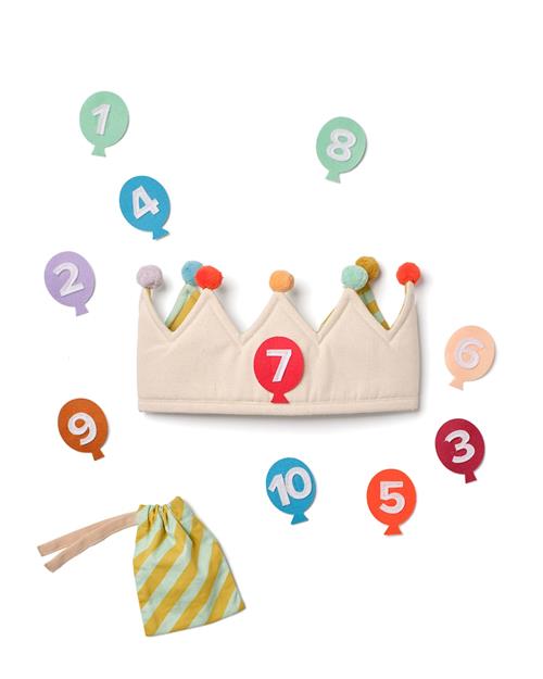 Kid's Concept Udklædning Med Fødselsdagskrone  Multi-OS  Beige  One Size  Drenge, Piger