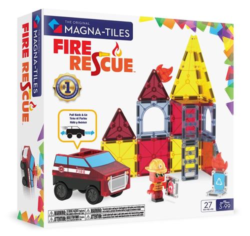 Magna-Tiles MAGNA-TILES Brand- Og Redningsstation 27 Stk. Multi  Multi-3 Years+  Rød  One Size 3+ Years Drenge, Piger