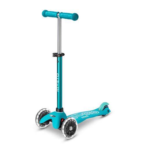 Micro Mini Deluxe LED Løbehjul Aqua  Aqua One Size  Blå  One Size  Drenge, Piger