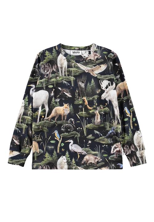 Molo Rill T-Shirts Long Sleeves Forest Fauna Forest Fauna 116 cm  Grøn  116 cm  Drenge