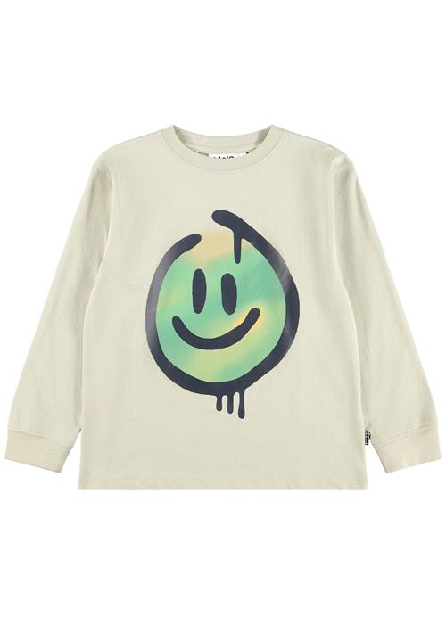Molo Rube T-Shirts Long Sleeves Blur Smile Blur Smile 128 cm  Creme  128 cm  Drenge
