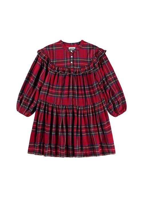 Molo Cibbe Dress Ls Holiday Check Holiday Check 98/104 cm  Rød  98/104 cm  Piger
