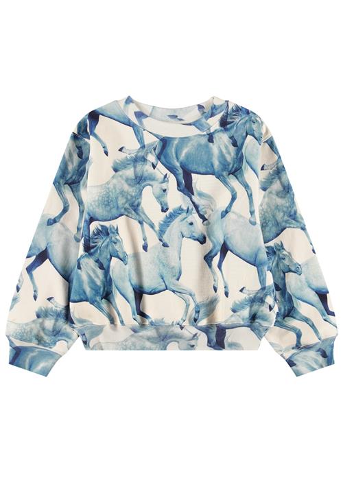 Molo Marge Sweat Shirt Blau Ponies Blau Ponies 122 cm  Blå  122 cm  Piger