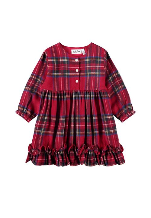 Molo Cele Dress Ls Holiday Check Holiday Check 98 cm  Rød  98 cm  Piger