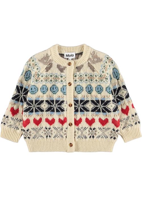 Molo Bobi Cardigan Polar Knit Polar Knit 98 cm  Creme  98 cm  Drenge, Piger