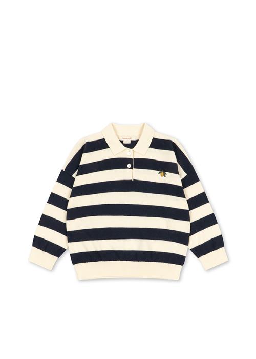 Konges Sløjd Manis Strikket Polo Navy Stripe  Navy Stripe-2Y  Blå  2 år  Drenge