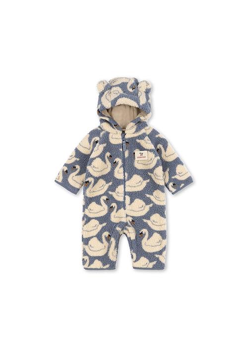 Konges Sløjd Jody Overalls I Fleece Med Plys Swan  Swan-6M  Hvid  6 måneder  Piger