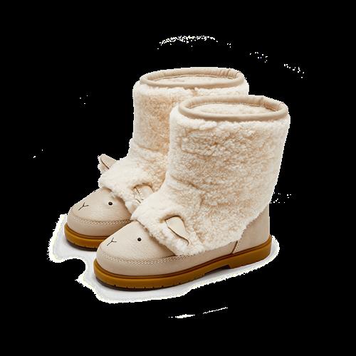 Donsje Amsterdam Wadaou Støvler Off White Curly Sheep Wool  Off White Curly Sheep Wool-26  Creme  26 EU  Piger