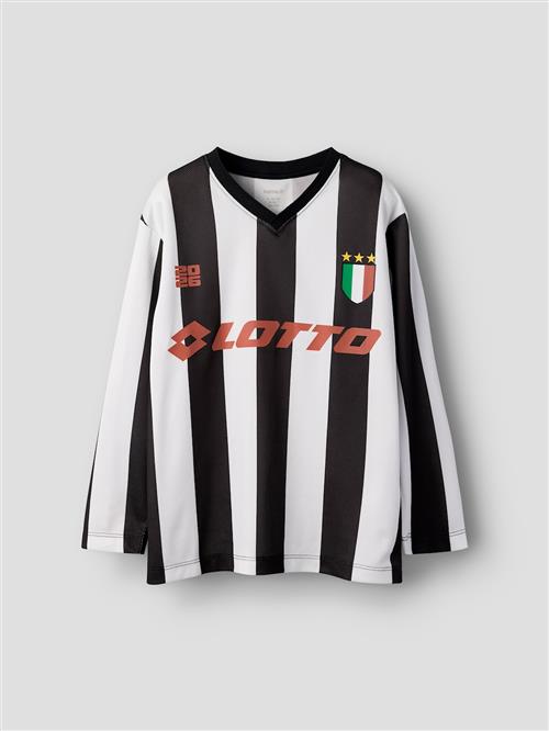 Name It T-shirt Med Lange Ærmer Black and White  Black 122/128 cm  Sort  122/128 cm  Drenge, Piger