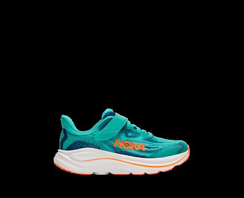 Hoka K Clifton 10 Little Kids Night Glow Blue Electric Aqua 35 1/3 EU  Blå  35 1/3 EU  Drenge, Piger