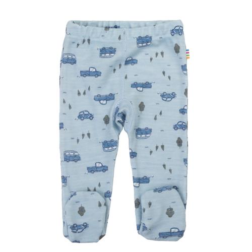 Joha Uldleggings Med Fødder Blue  Blue 70 cm  Blå  70 cm  Drenge