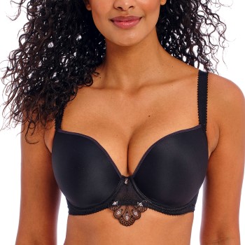 Freya BH Loveland UW Moulded Plunge Tshirt Bra Sort H 75 Dame