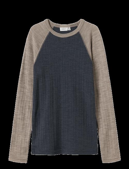name it | Nkmwang Wool Needle Ls Top Solid | 122-128