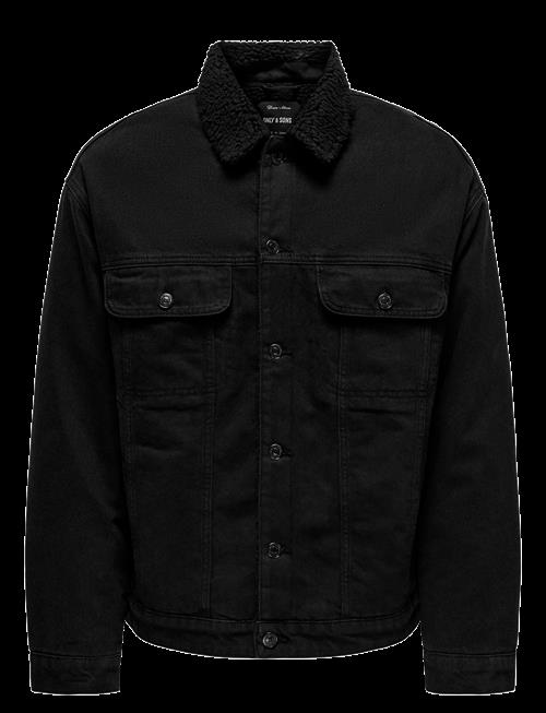 ONLY & SONS | Onswilson Sherpa Blk 0971 Dnm Jacket | S