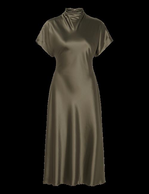 Malina | Alivia Short Sleeve Satin Midi Dress | M