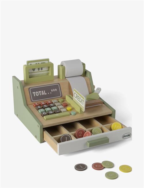 Dantoy | Cash Register Wood In Gift Box 33 Parts | 28.5X16.5X24CM