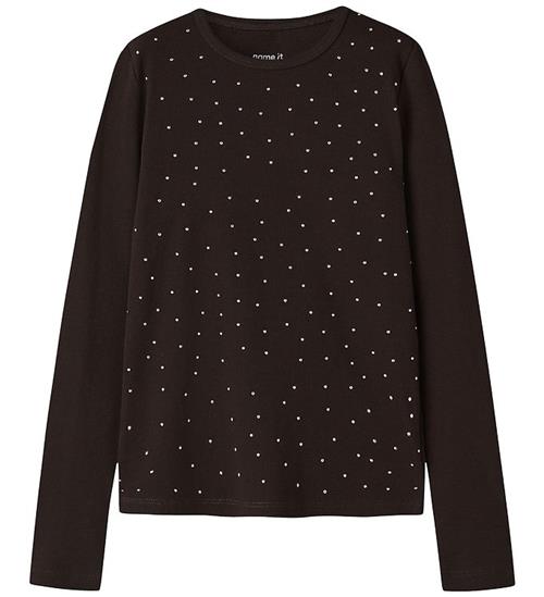 Name It Bluse - NkfNolovo - Slim - Chocolate Plum m. Sølv Netter