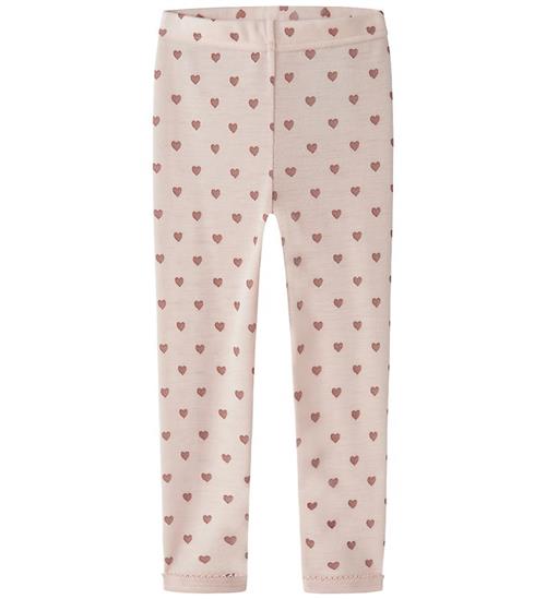 Lil Atelier Leggings - Uld - NmfNoel - Morganite m. Hjerter
