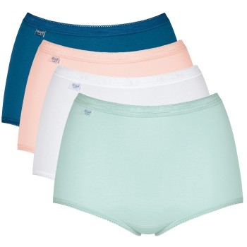 Sloggi Trusser 4P Basic Plus Maxi Panty Grå/Blå bomuld 48 Dame