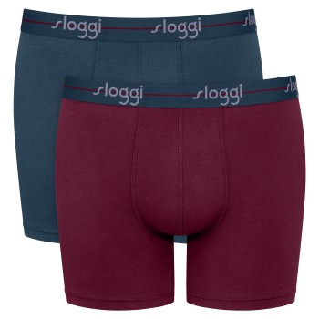 Sloggi 2P Men Start Short C2P Mørkrørd bomuld Large Herre