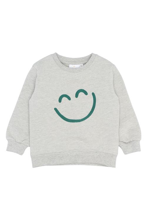 The New Siblings Pawnee Melange Sweatshirt Grey Melange  Grey Melange 110 cm  Grå  110 cm  Drenge
