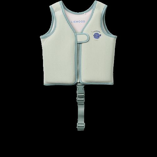 Liewood Dove Seersucker-badevest Peppermint / Sandy  Peppermint / Sandy-15-19 kg  Grøn  15-19 kg  Drenge, Piger