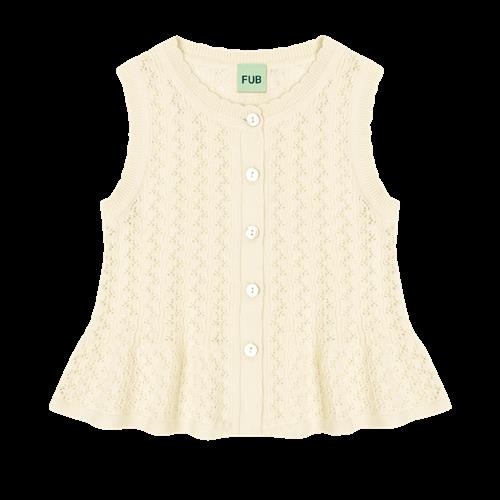 FUB Pointelle-top Ecru  Ecru-100 cm  Creme  100 cm  Piger