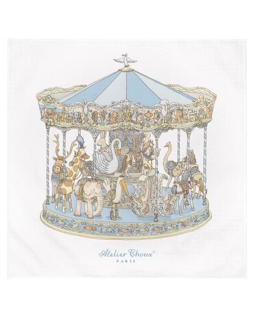 Atelier Choux GOTS Tæppe Carousel Blue  Carousel Blue One Size  Blå  One Size  Drenge, Piger