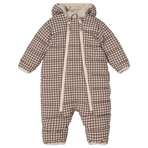 Kuling Bern Puffer-overalls Brown Gingham  Brown Gingham-50/56 cm  Brun  50/56 cm  Drenge, Piger