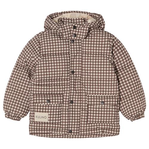 Kuling Cleveland Pufferjakke Brown Gingham  Brown Gingham-116 cm  Brun  116 cm  Drenge, Piger