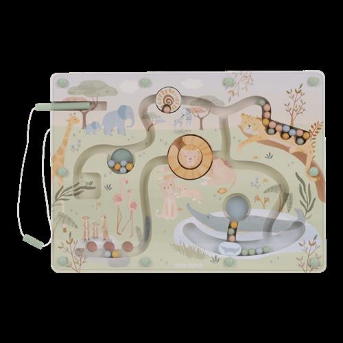 Little Dutch Safari Friends Magnetisk Labyrint Green  Green One Size  Grøn  One Size  Drenge, Piger