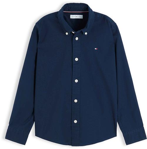 Tommy Hilfiger Flag Oxford Langærmet Skjorte Dark Blue  Dark Blue 5 Y  Blå  5 år  Drenge, Piger