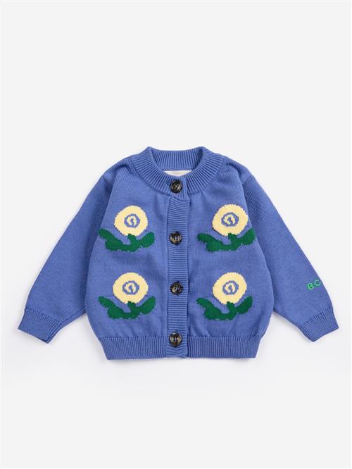 Bobo Choses Stamp Bloom Cardigan Purple  Purple 6 Months  Lilla  6 måneder  Drenge, Piger