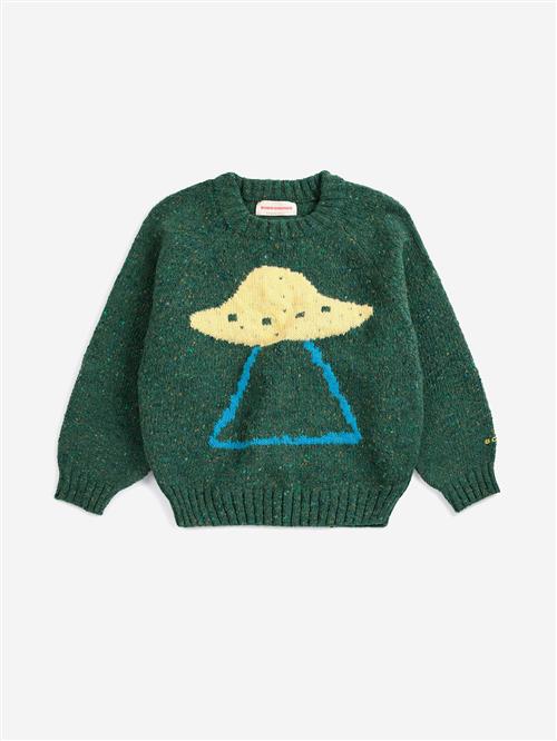 Bobo Choses Pixel Abduction Jacquard-trøje Dark Green  Dark Green 6-7 Y  Grøn  6-7 år  Drenge
