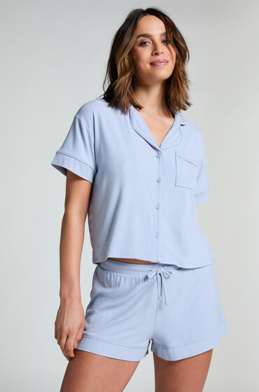 Hunkemöller Short Jersey Rib Essential Blå