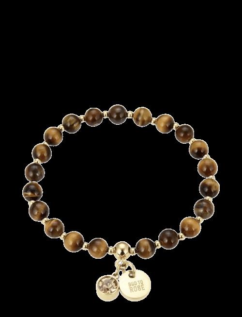 Bud To Rose | Beverly Bracelet Tiger Eye/Gold | ONE SIZE