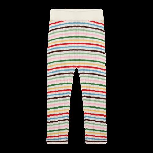 FUB Baby Rib-leggings Multi Stripe  Multi Stripe-80 cm  Rød  80 cm  Piger