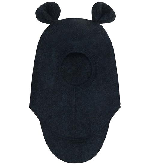 Huttelihut Elefanthue - Uldfleece - 1-lags - Navy Melange m. Øre