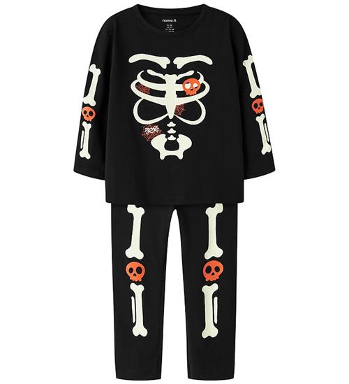 Name It Nattøj - 2-delt - NmnOwina - Black/Red Orange