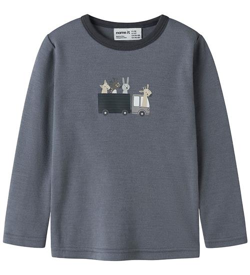 Name It Bluse - Uld - NmmWillit - Folkstone Gray/ANIMALS AT WORK