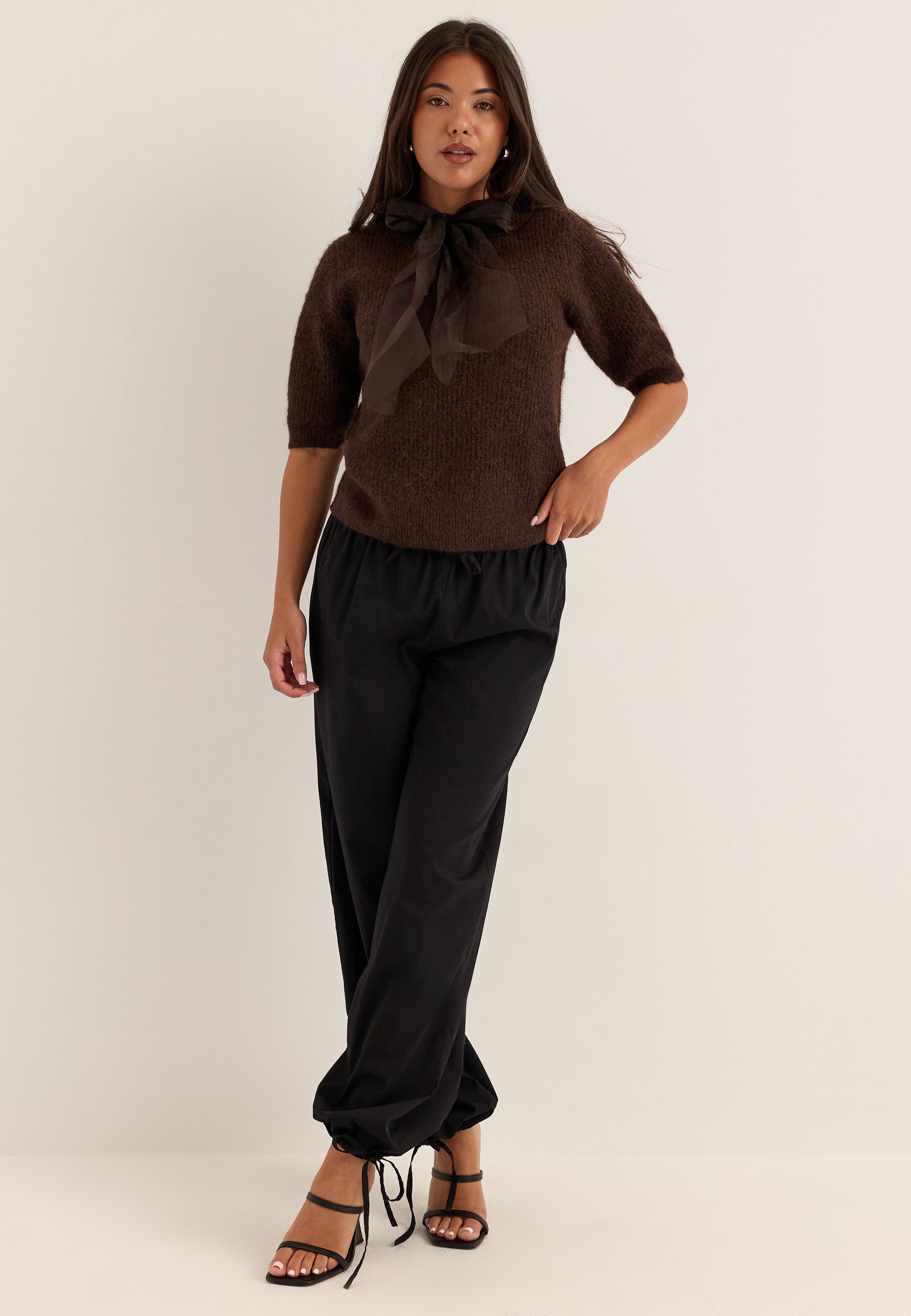 VILA Viitza O-neck 2/4 BOW KNIT TOP