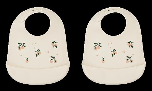 Liewood Tilda Trykt Silikonehagesmæk 2-pak Peach / Sea Shell Mix  Peach / Sea Shell Mix-One Size  Beige  One Size  Drenge, Piger