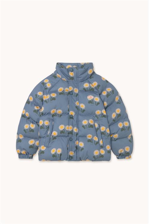 Tinycottons Winter Flowers Short Padded Jacket Stone-6y  Blå  6 år  Piger